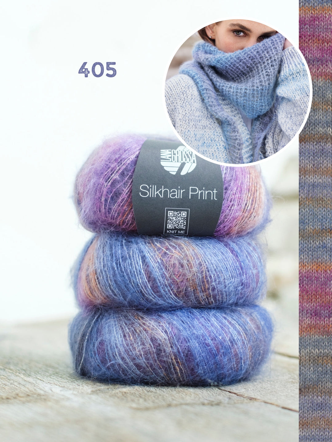 Strickpaket Silkhair Print dreieckstuch