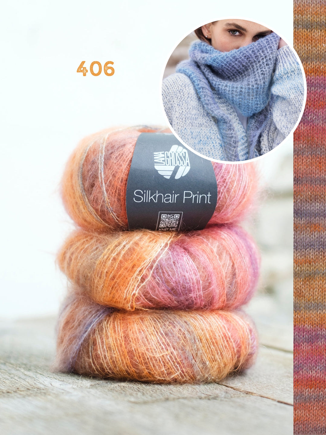 Strickpaket Silkhair Print dreieckstuch