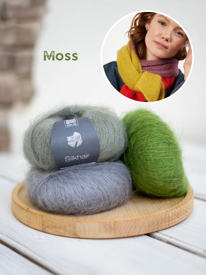 Strickpaket Silkhair Colorblock-Schal