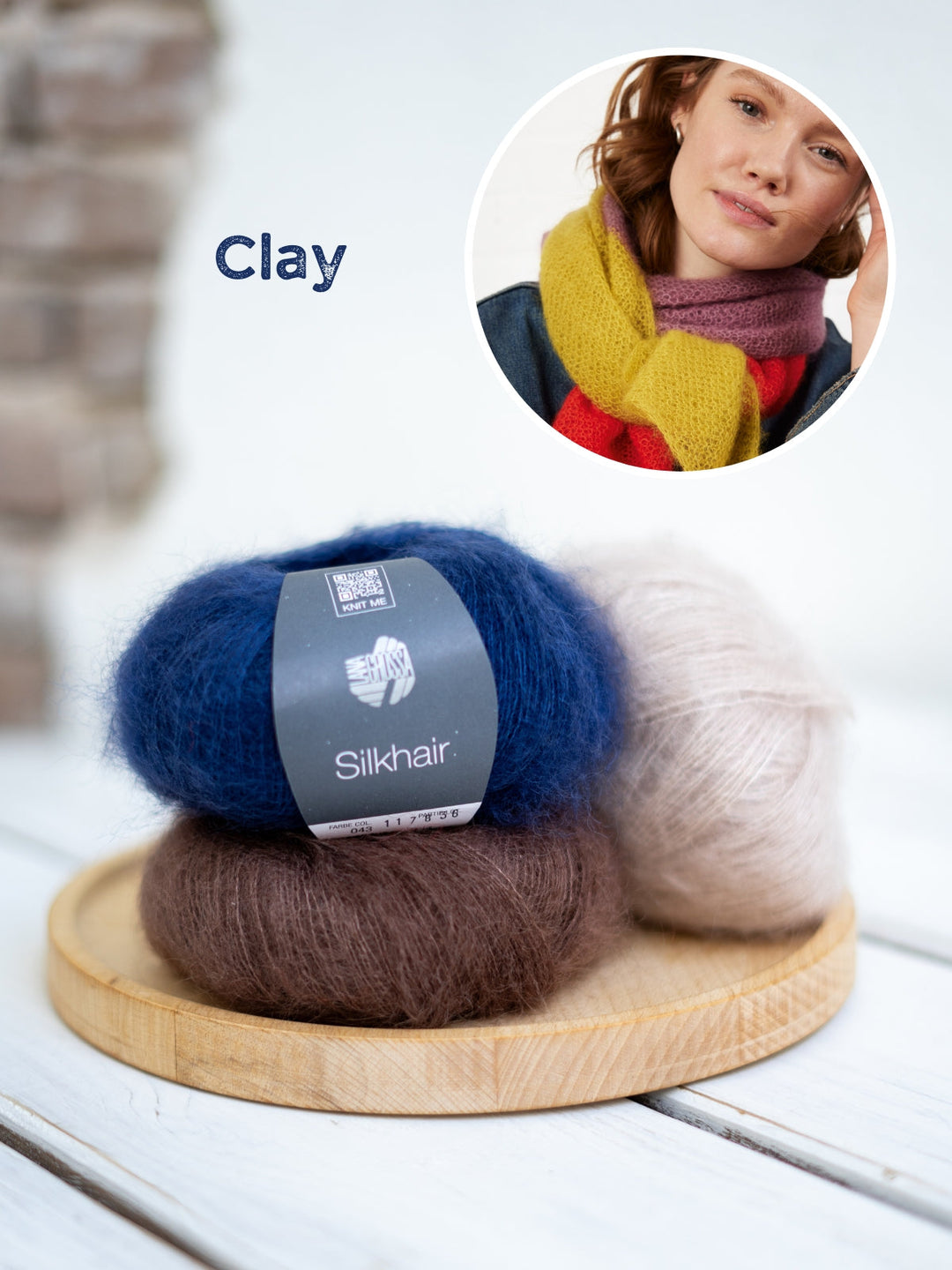 Strickpaket Silkhair Colorblock-Schal