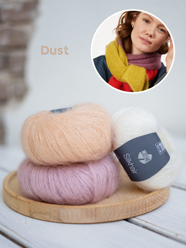 Strickpaket Silkhair Colorblock-Schal