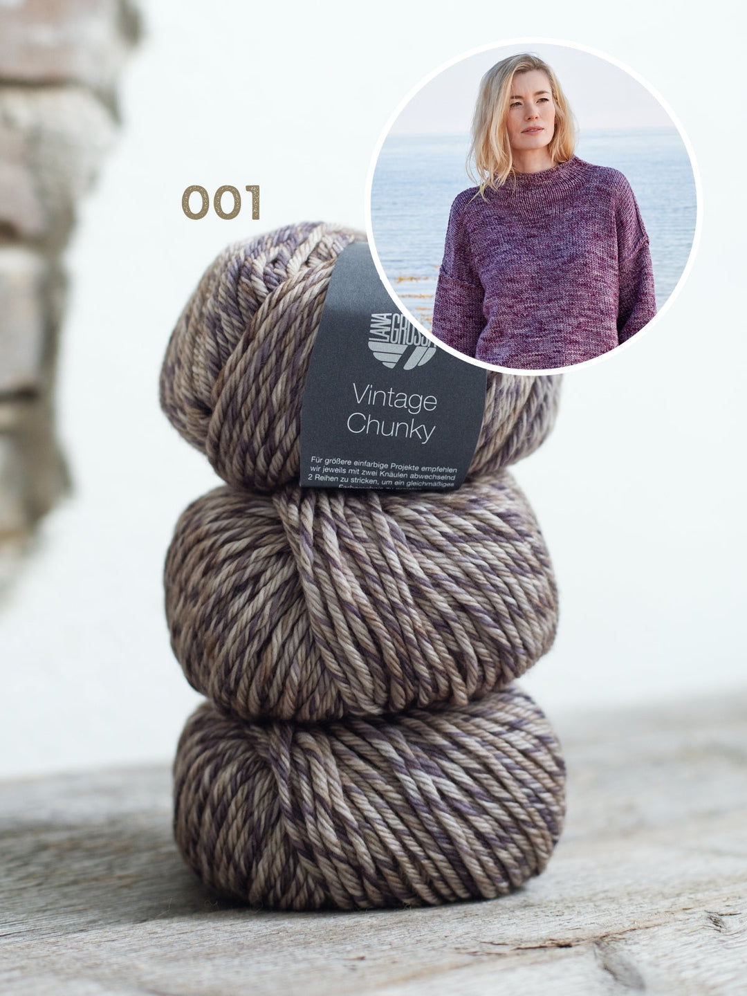 Strickpaket Vintage Chunky Oversized Pullover