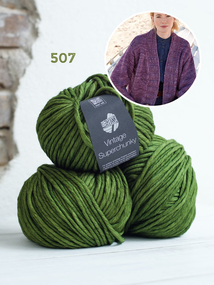 Strickpaket Vintage Superchunky Top-down-Jacke