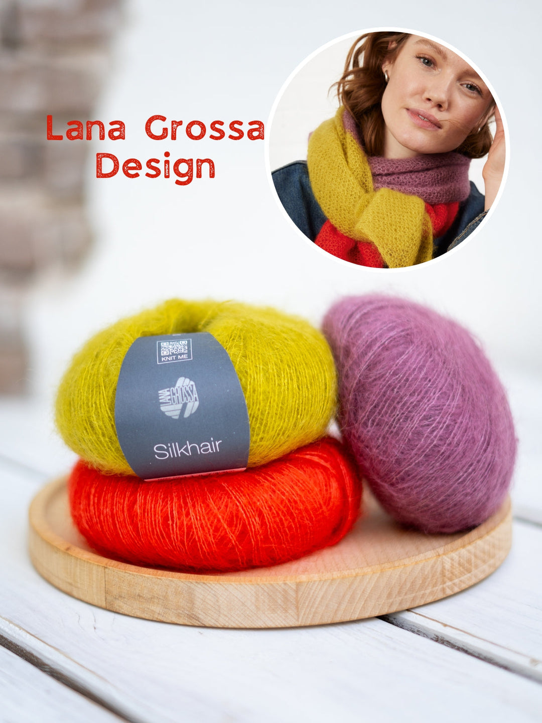 Strickpaket Silkhair Colorblock-Schal