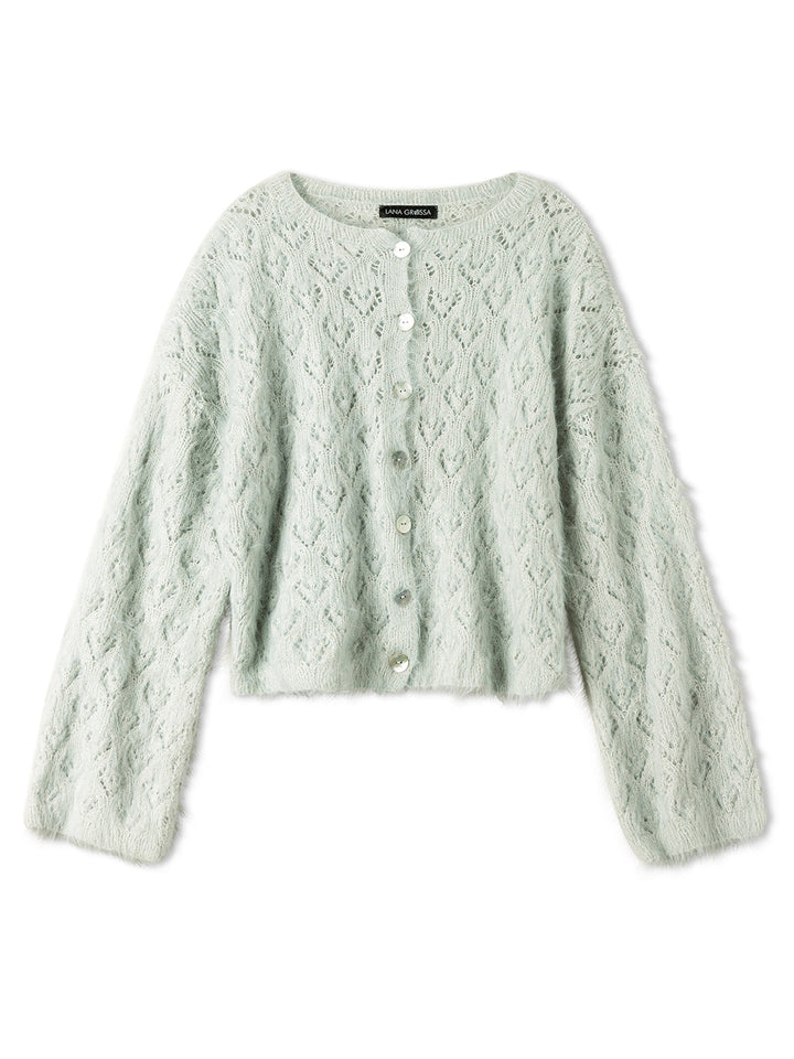 Strickpaket Finito Jacke mit Herzmuster