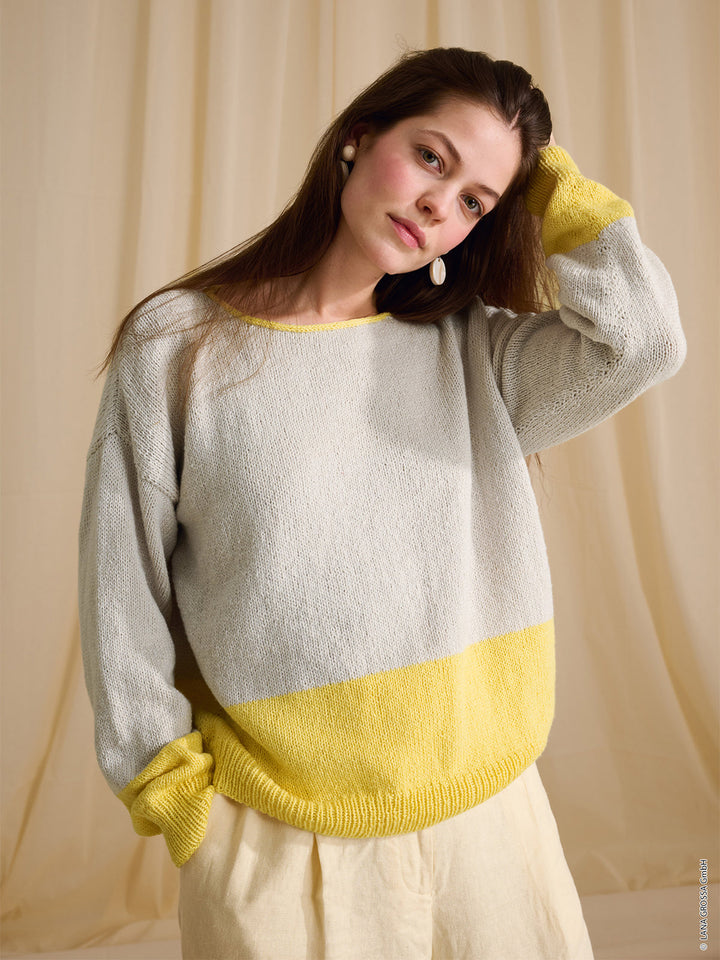 Strickpaket Alta Moda Cotolana Colorblock-Pullover