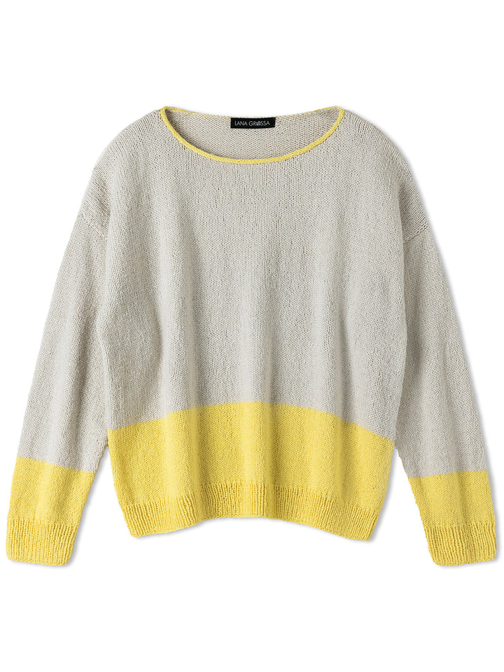 Strickpaket Alta Moda Cotolana Colorblock-Pullover