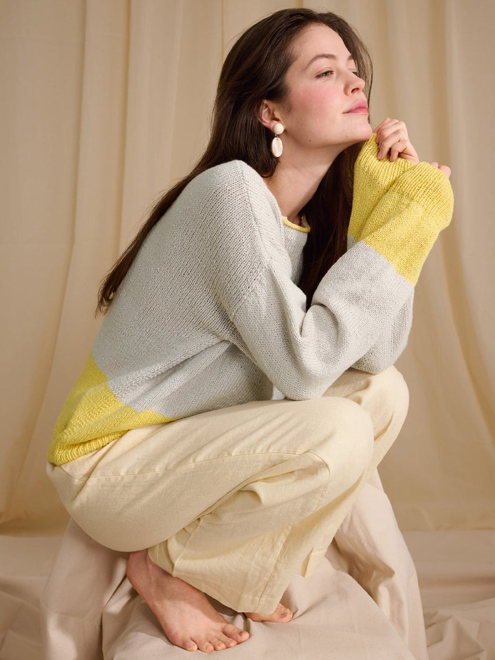 Strickpaket Alta Moda Cotolana Colorblock-Pullover