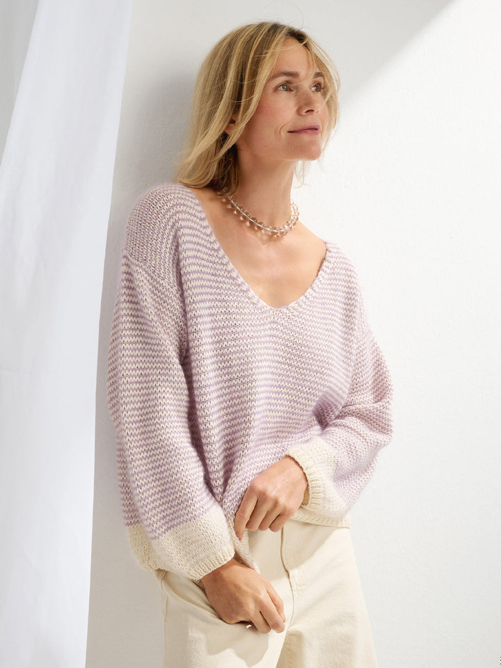 Strickpaket Promessa Silkhair Streifenpullover