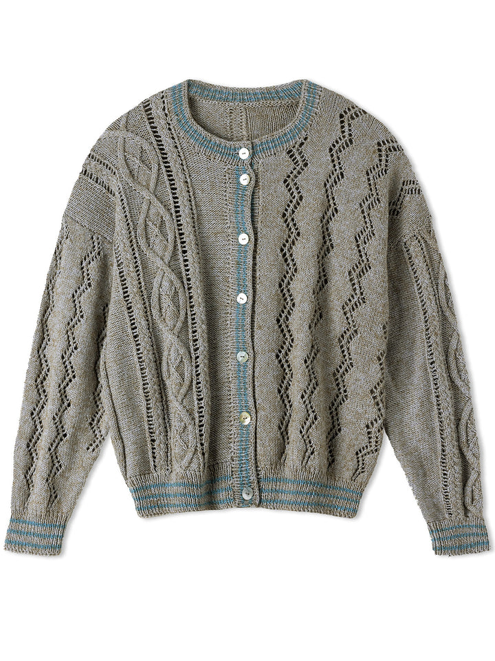 Strickpaket Diversa Jacke mit Kabel- und Ajourmustern
