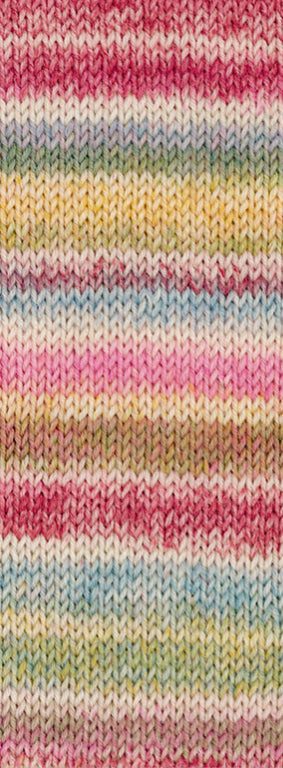 Cool Wool 4 Socks Print 7757 Hellgrau / Weinrot / Ockergelb