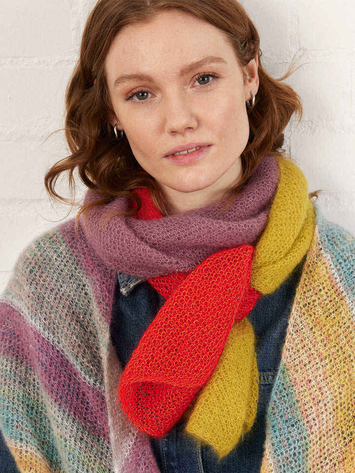 Strickpaket Silkhair Colorblock-Stola