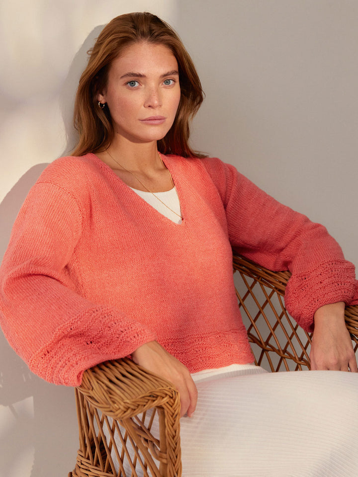 Strickpaket Alta Moda Cotolana Pullover mit Wellenmuster