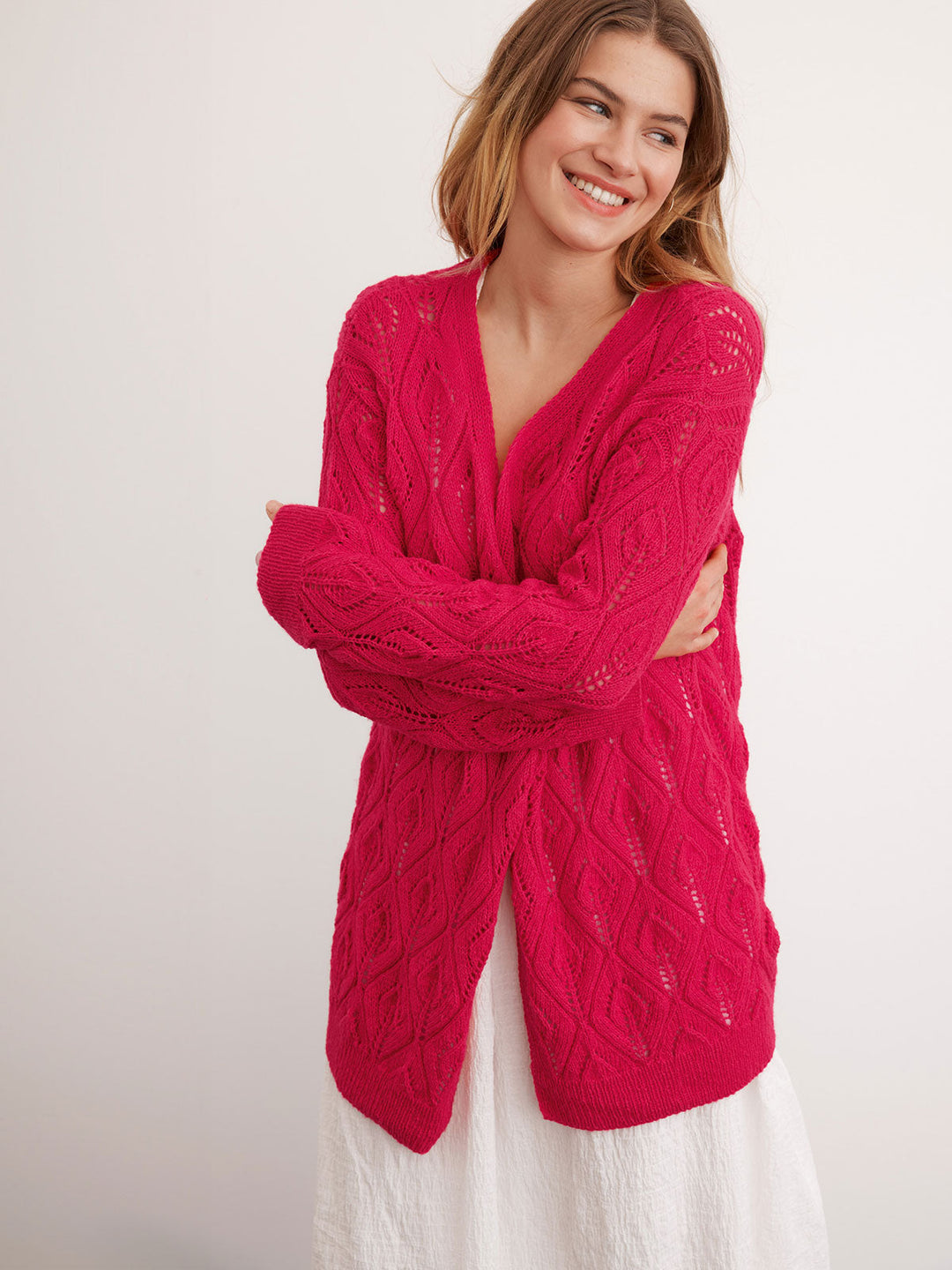 Strickpaket Sottile Cardigan im Ajourmuster