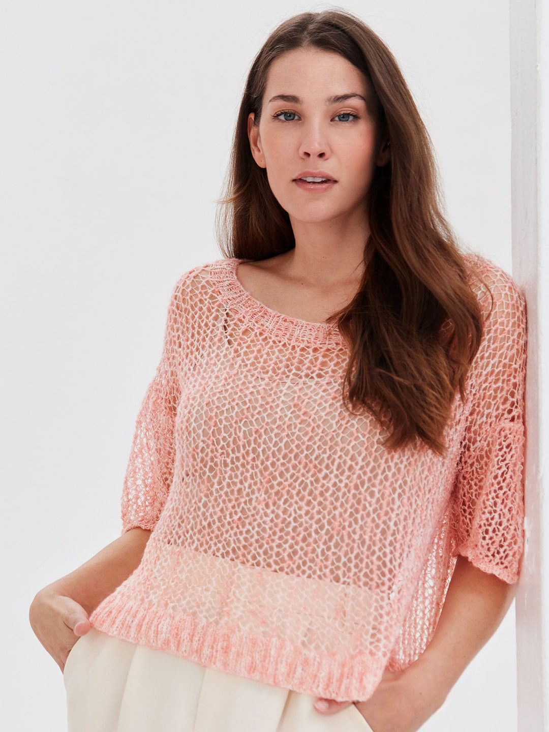 Strickpaket Bella Shirt im Lochmuster