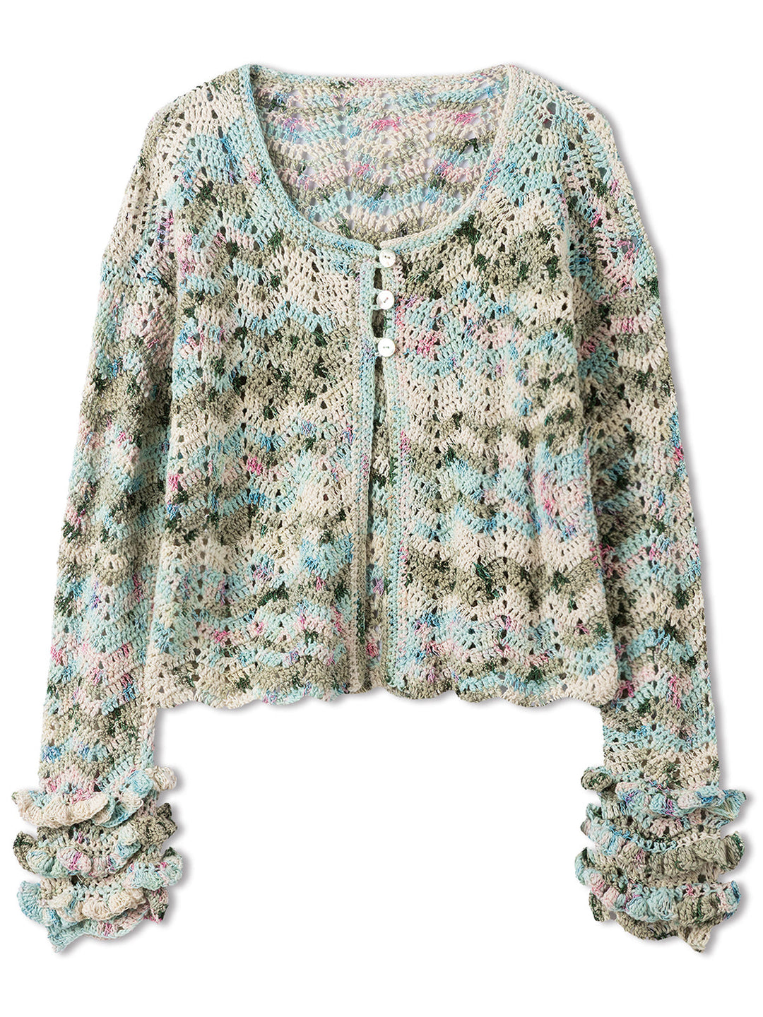 Häkelpaket Torto Zickzackjacke mit Rüschen