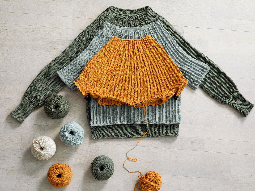 Strickpaket Cool Wool Pullover mit Rundpasse - kurze Ärmel