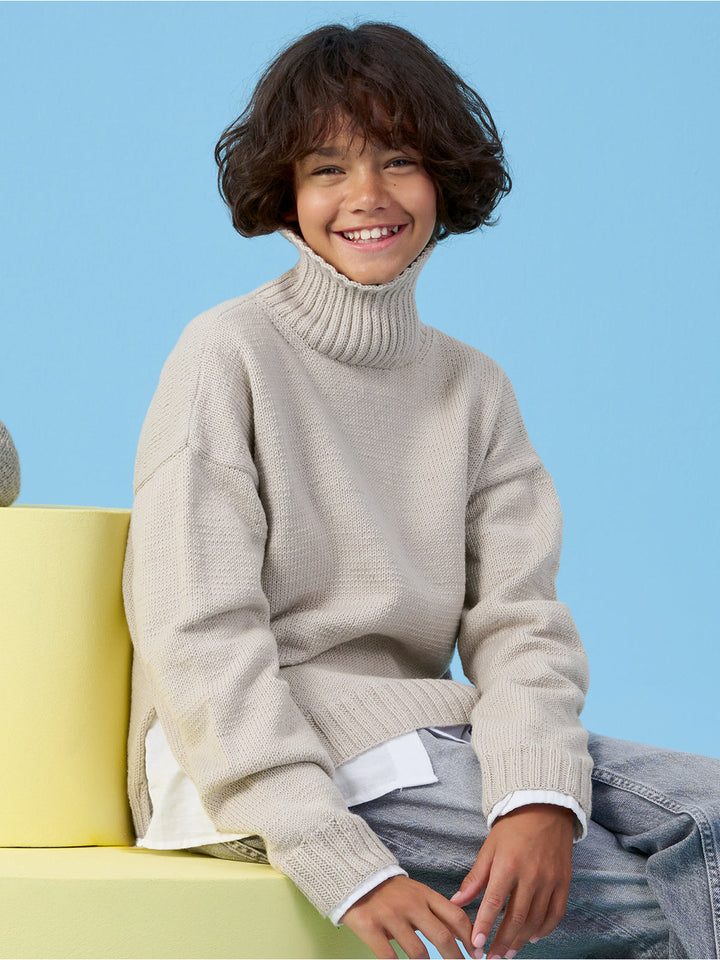 Strickpaket Cool Wool Rollkragenpullover
