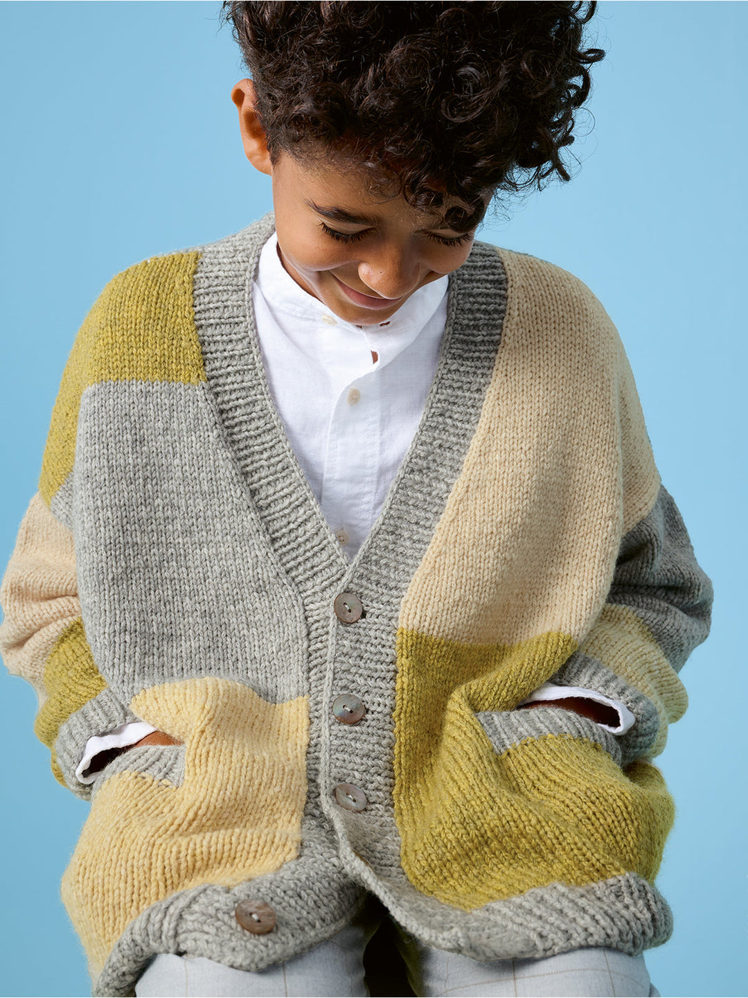 Strickpaket Cool Merino Color-Block-Jacke