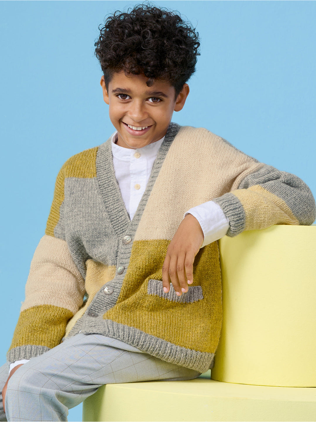 Strickpaket Cool Merino Color-Block-Jacke