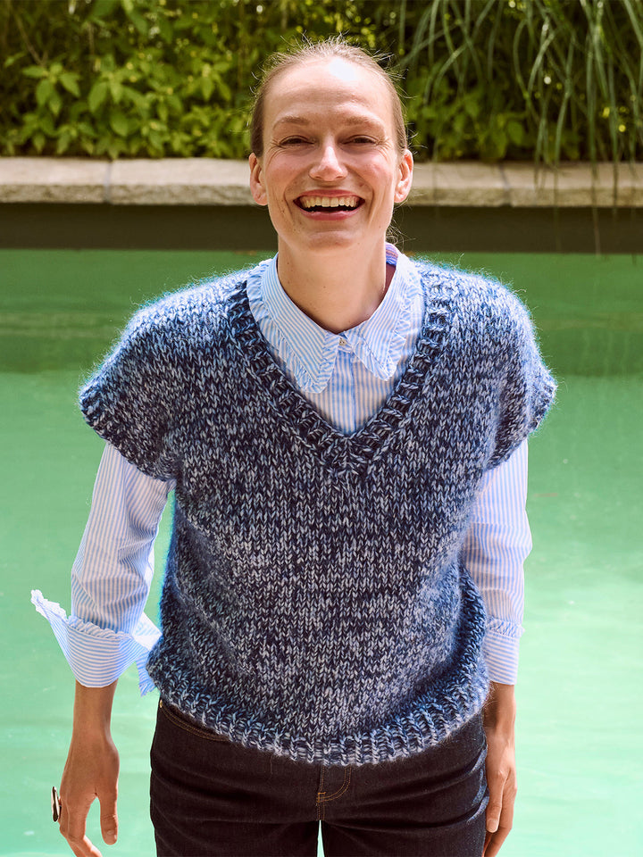 Strickpaket Brigitte no. 2 en 3 Melierter Pullunder