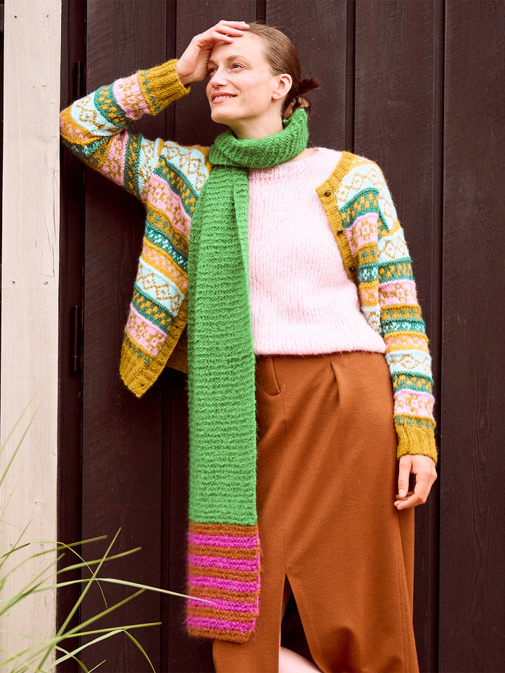 Strickpaket Brigitte no. 3 Schal mit Streifen