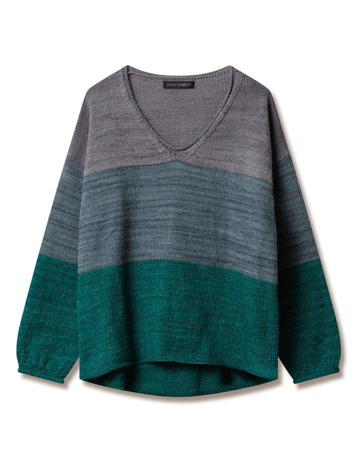 Strickpaket Cool Wool Vintage Dreifarben-Pullover