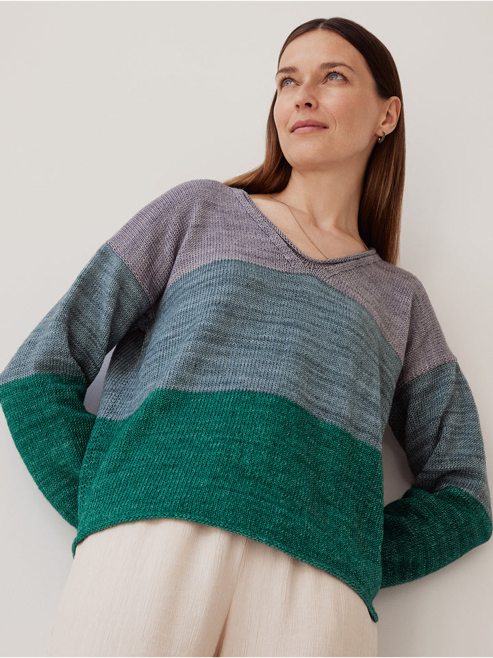 Strickpaket Cool Wool Vintage Dreifarben-Pullover