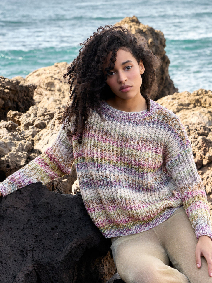 Strickpaket Gomitolo Hippie Patentmuster-Pullover