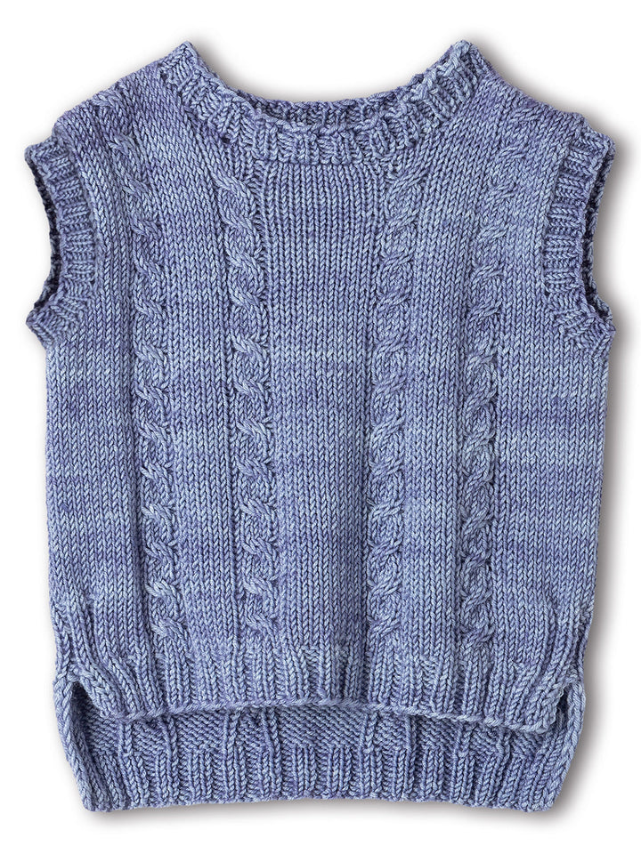 Strickpaket Cool Wool Vintage Pullunder mit Zopfmuster – Knotten Wolle