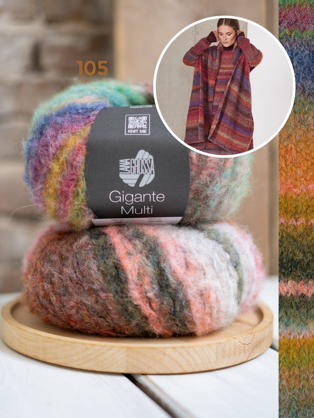 Strickpaket Gigante Multi Top-down Kleid