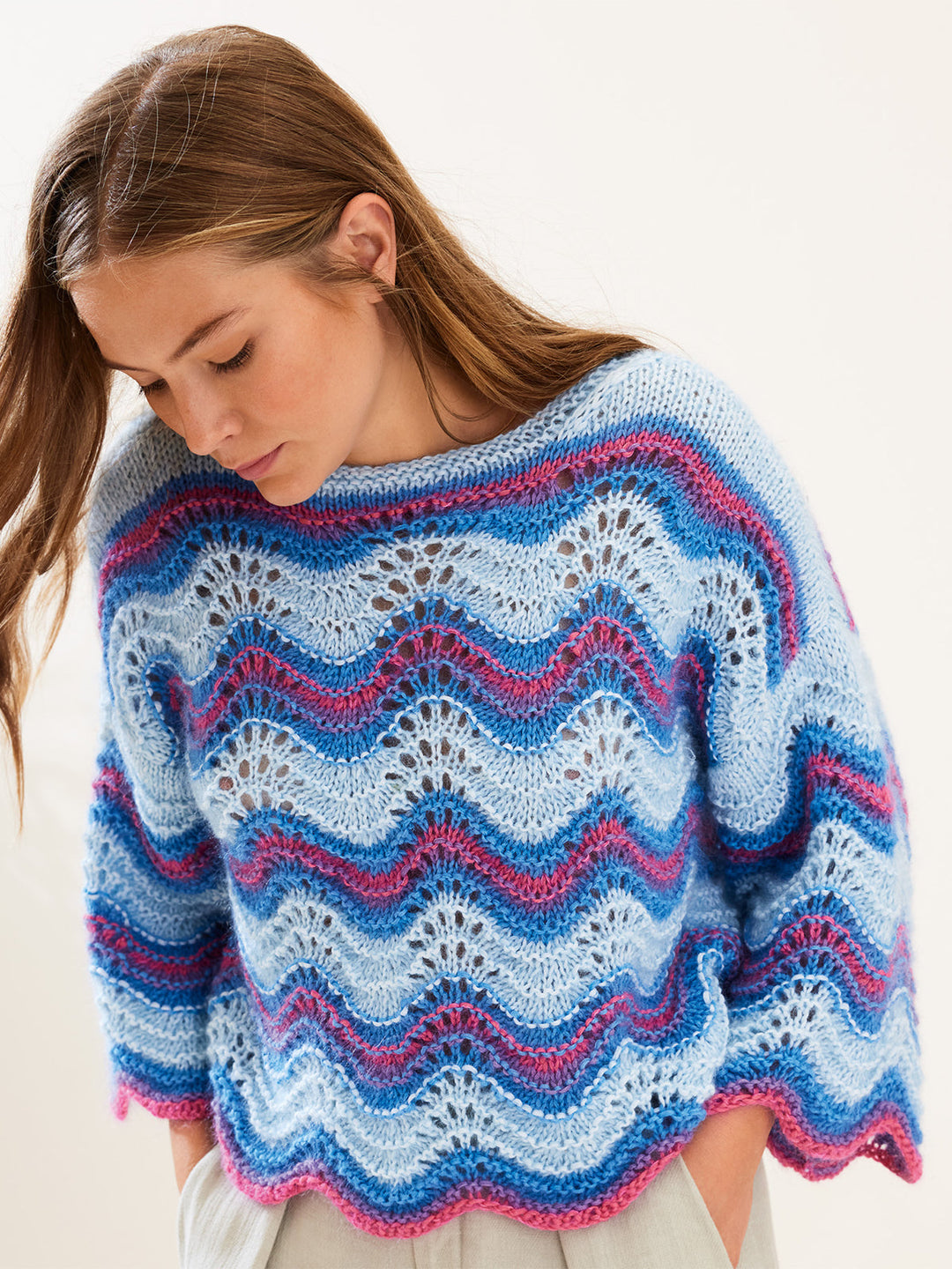 Strickanleitung Pullover Mit Mesh Vorderteil Pullover Stricken