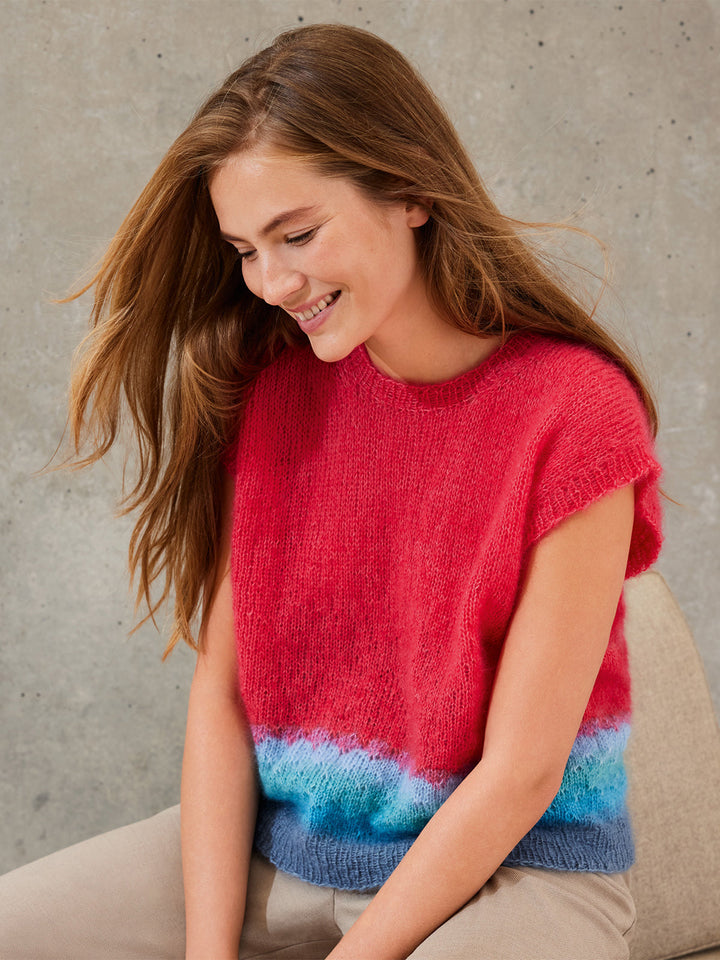 Strickpaket Silkhair Pullunder mit Farbverlauf