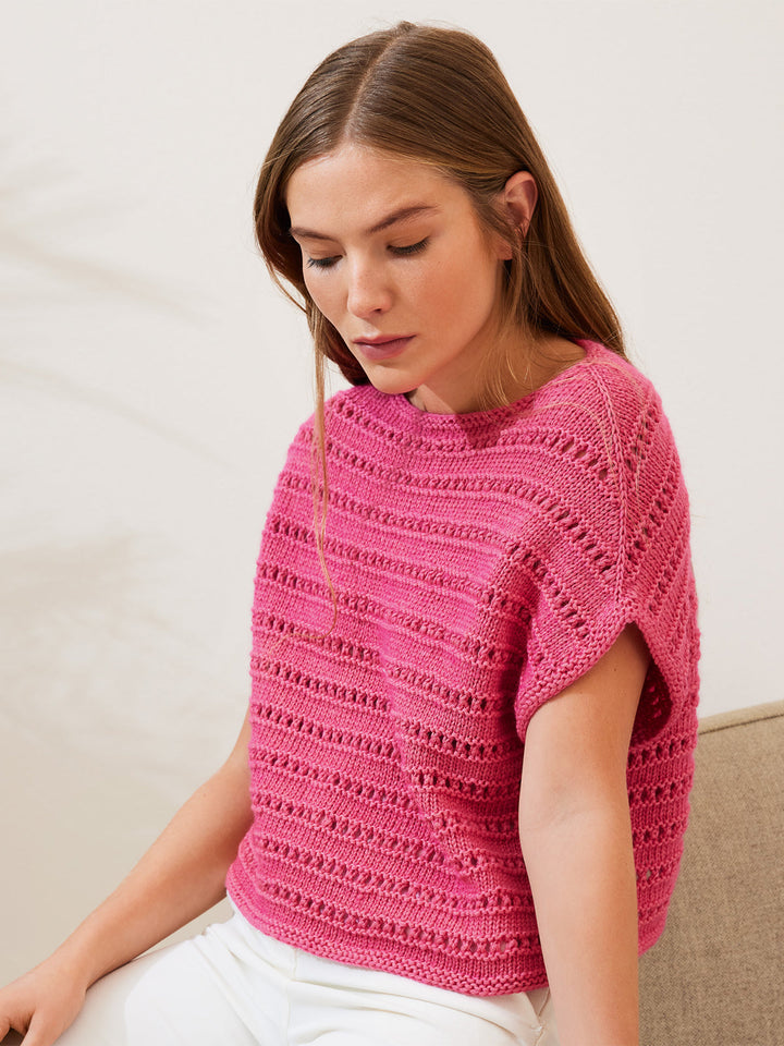 Strickpaket Summer Softness Pullunder mit Ajourmuster