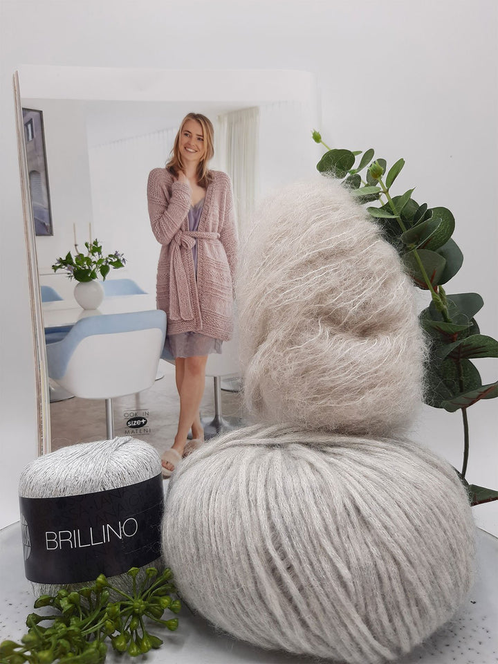 Strickpaket Brigitte No. 2 & Brigitte No. 3 & Brillino Cardigan in Querrippen