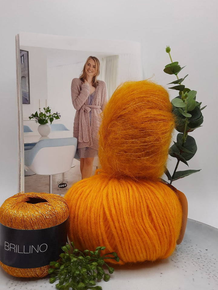 Strickpaket Brigitte No. 2 & Brigitte No. 3 & Brillino Cardigan in Querrippen