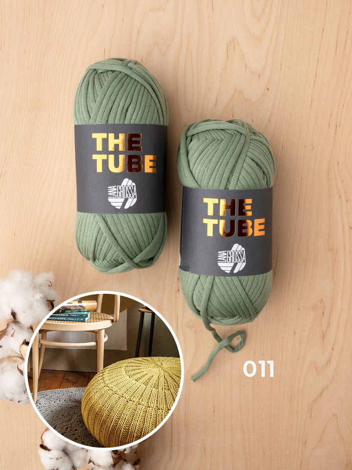 Strickpaket The Tube Boden-Pouf in Rippen