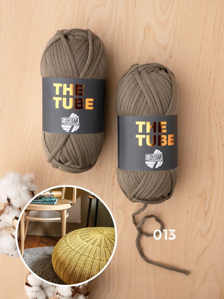 Strickpaket The Tube Boden-Pouf in Rippen