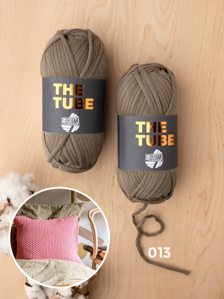 Strickpaket The Tube Kissenhülle im Perlmuster