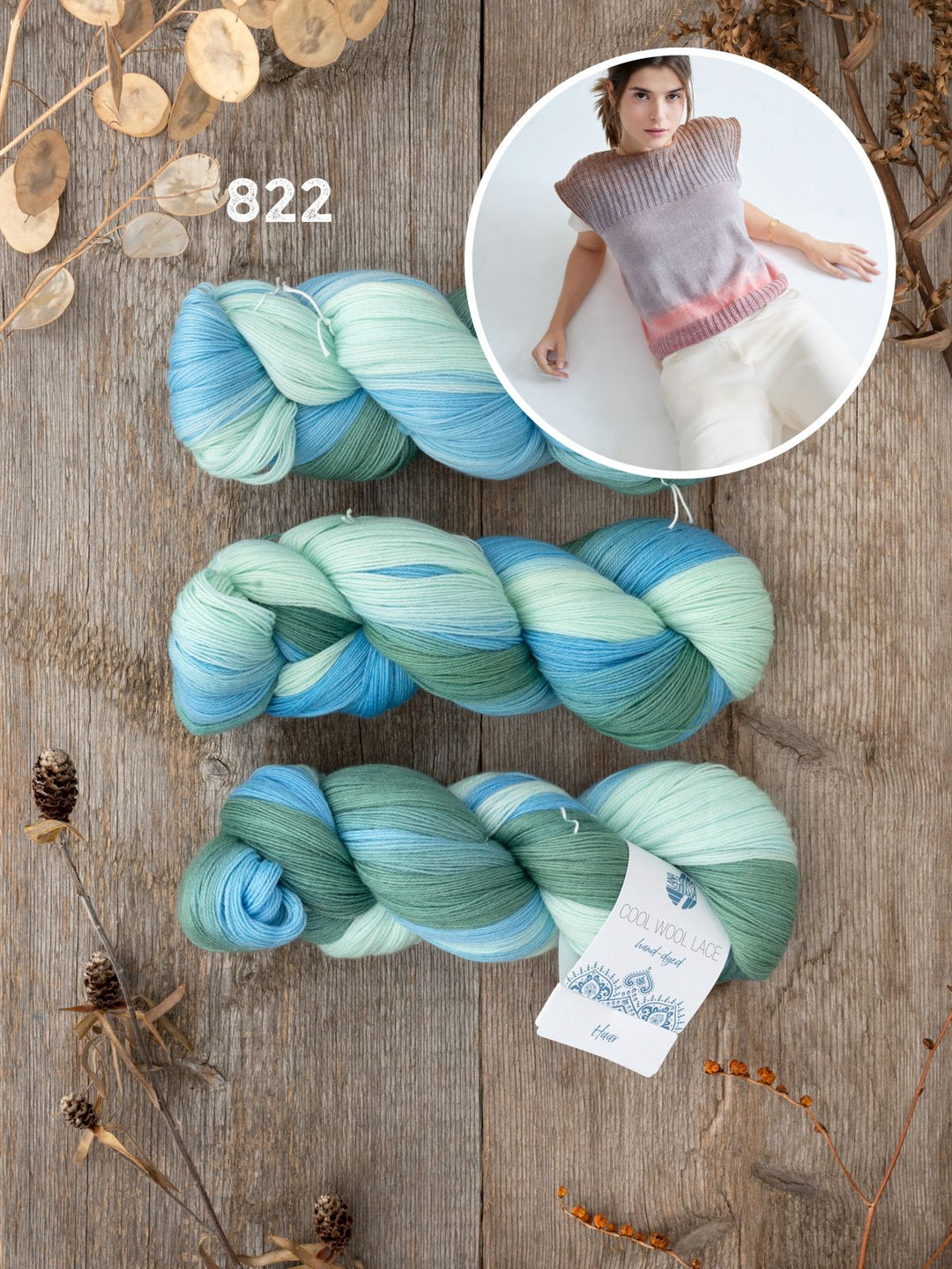 Strickpaket Cool Wool Lace Hand-dyed Pullunder