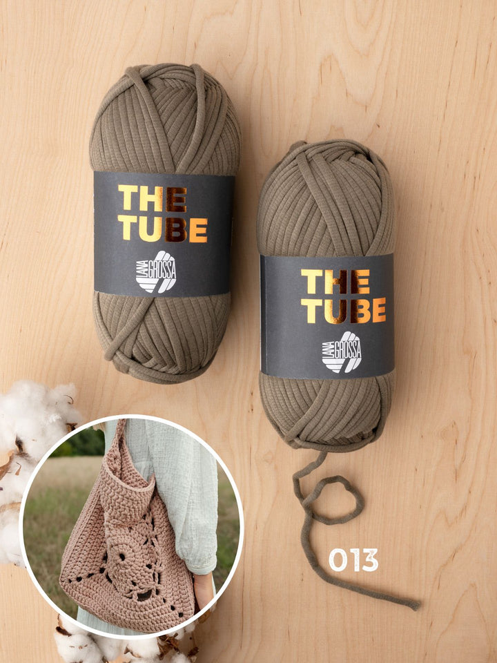 Häkelpaket The Tube Tasche aus Quadratischen Motiven