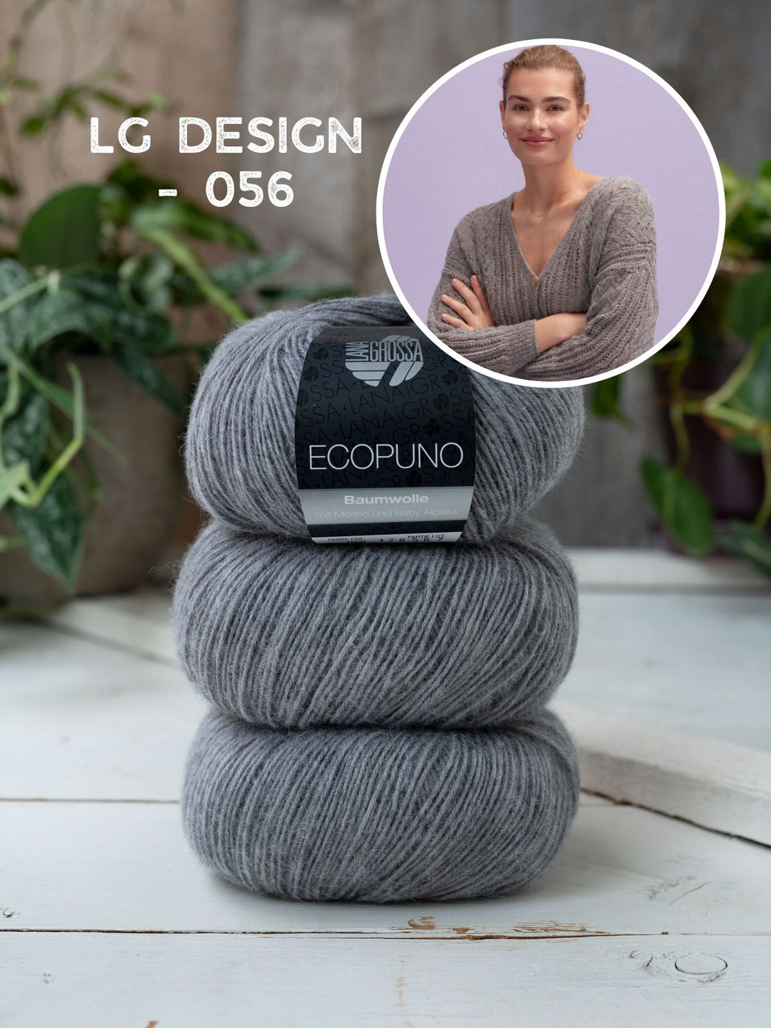 Strickpaket Ecopuno Jacke im Ajourmuster