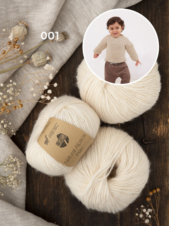 Strickpaket Natural Alpaca Pelo Baby-Pullover