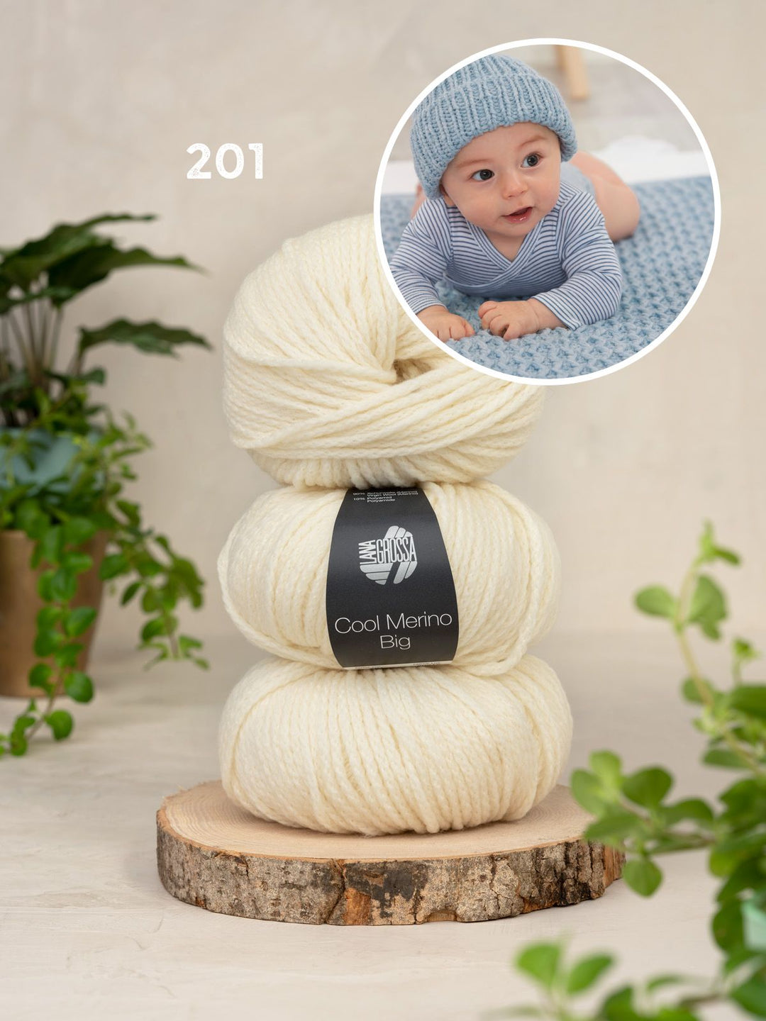 Strick- und Häkelpaket Cool Merino Big Babyset - Decke und Mütze