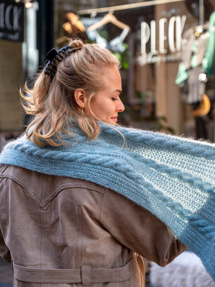 Strickpaket Zopfschal Louisa