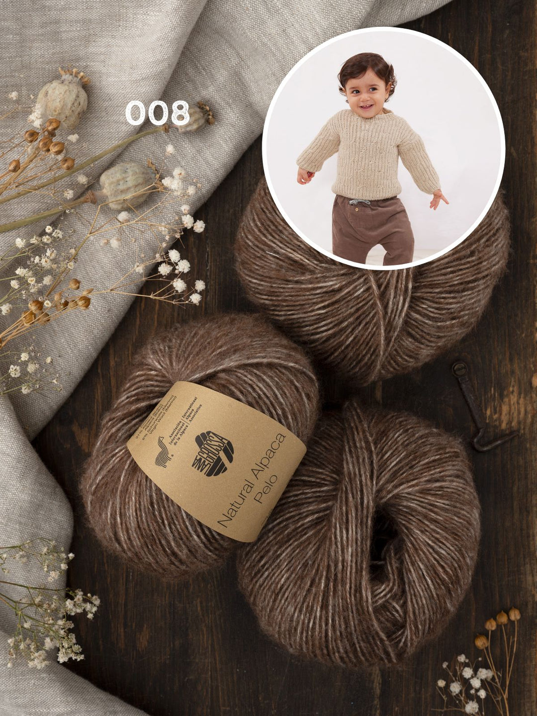 Strickpaket Natural Alpaca Pelo Baby-Pullover