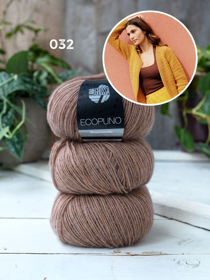 Häkelpaket Ecopuno Raglan Cardigan