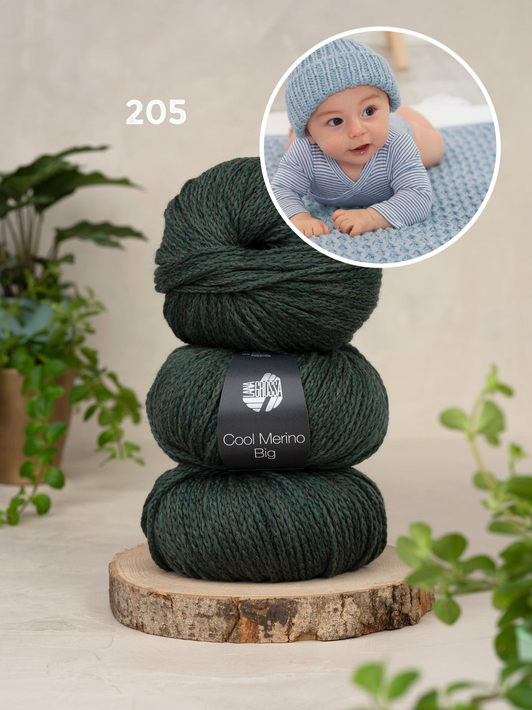 Strick- und Häkelpaket Cool Merino Big Babyset - Decke und Mütze