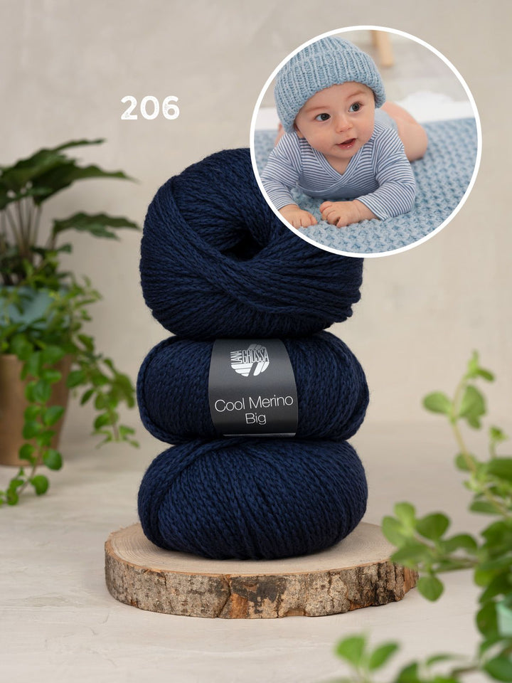 Strick- und Häkelpaket Cool Merino Big Babyset - Decke und Mütze