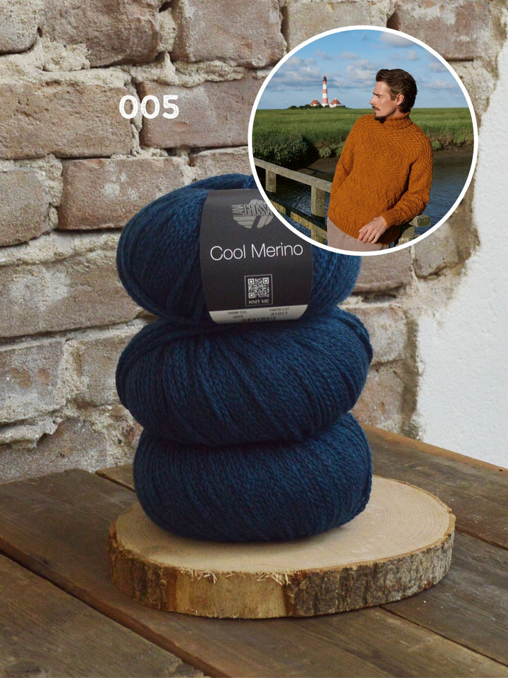 Strickpaket Cool Merino Pullover im Mustermix - für ihn